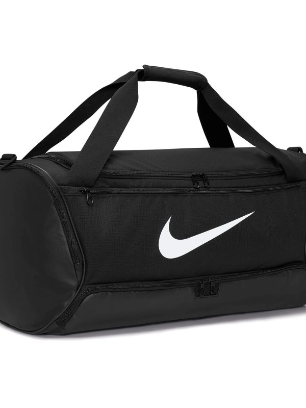 Black/Black/White Nike Brasilia 9.5 training medium duffle (60L)