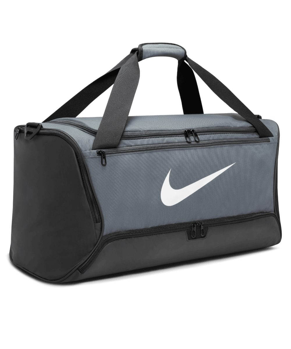 Grey/Black/White Nike Brasilia 9.5 training medium duffle (60L)