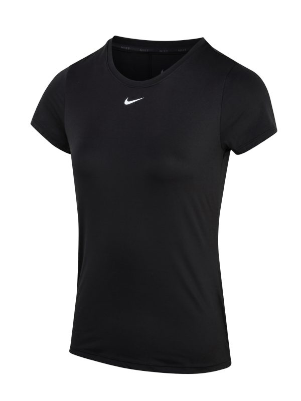 Black/White Women’s Nike One Dri-FIT short sleeve slim top