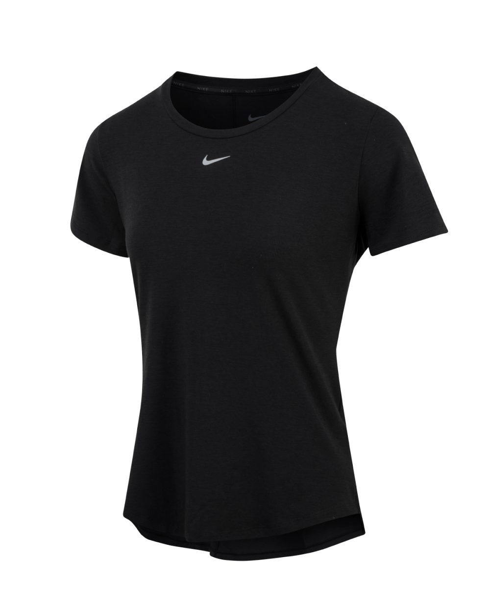 Black/Reflective Silver Women’s Nike One Luxe Dri-FIT short sleeve standard fit top