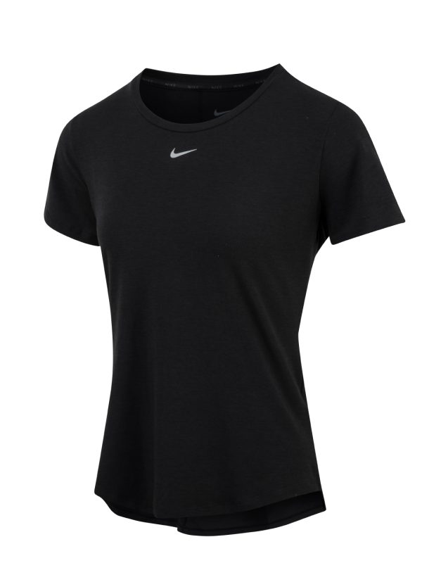 Black/Reflective Silver Women’s Nike One Luxe Dri-FIT short sleeve standard fit top