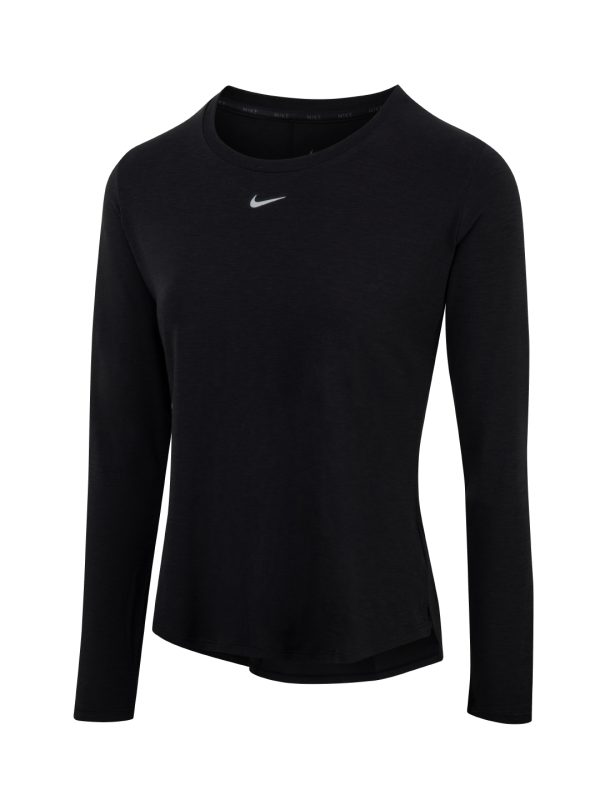 Black/Reflective Silver Women’s Nike One Luxe Dri-FIT long sleeve standard fit top