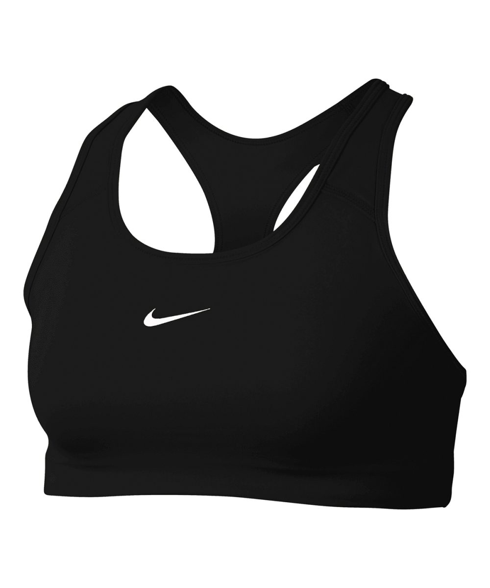 Black/White Women’s Nike Dri-FIT Swoosh one-piece bra