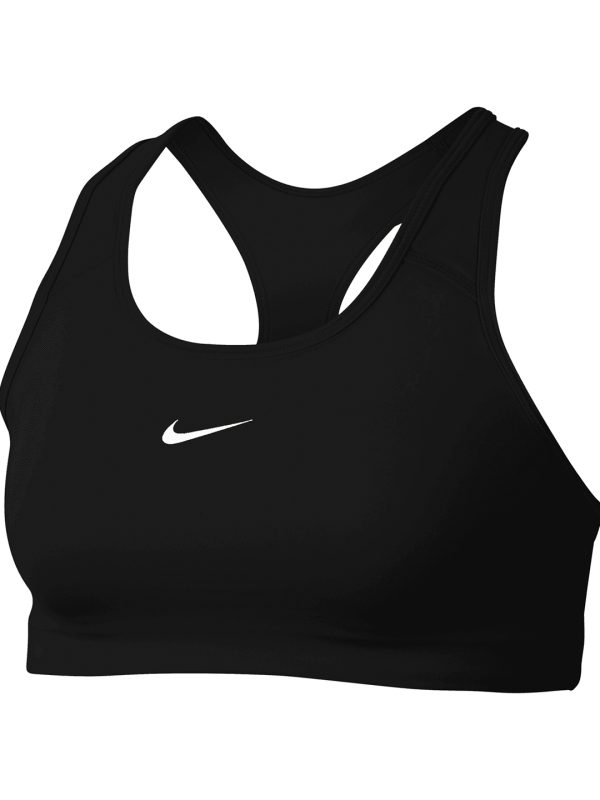 Black/White Women’s Nike Dri-FIT Swoosh one-piece bra