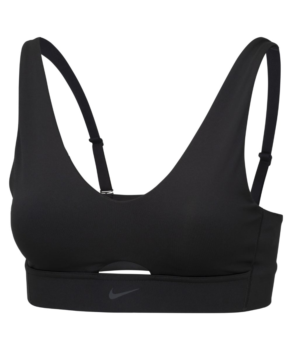 Black/Dark Smoke Grey Women’s Nike Dri-FIT indy plunge cutout bra