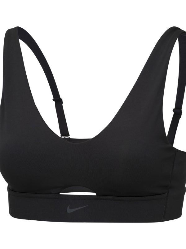 Black/Dark Smoke Grey Women’s Nike Dri-FIT indy plunge cutout bra