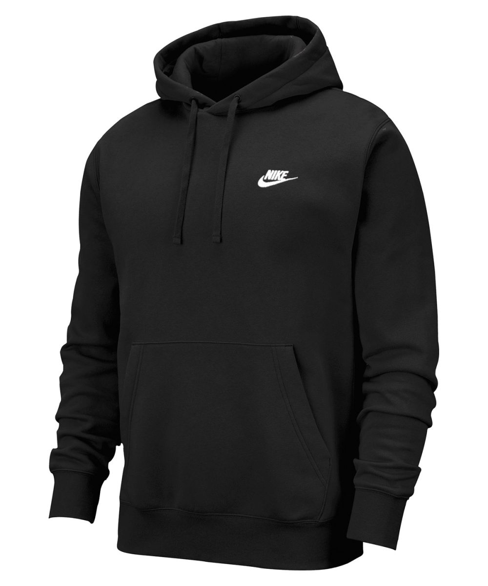 Black/Black/White Nike Club hoodie