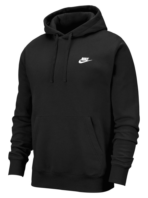 Black/Black/White Nike Club hoodie