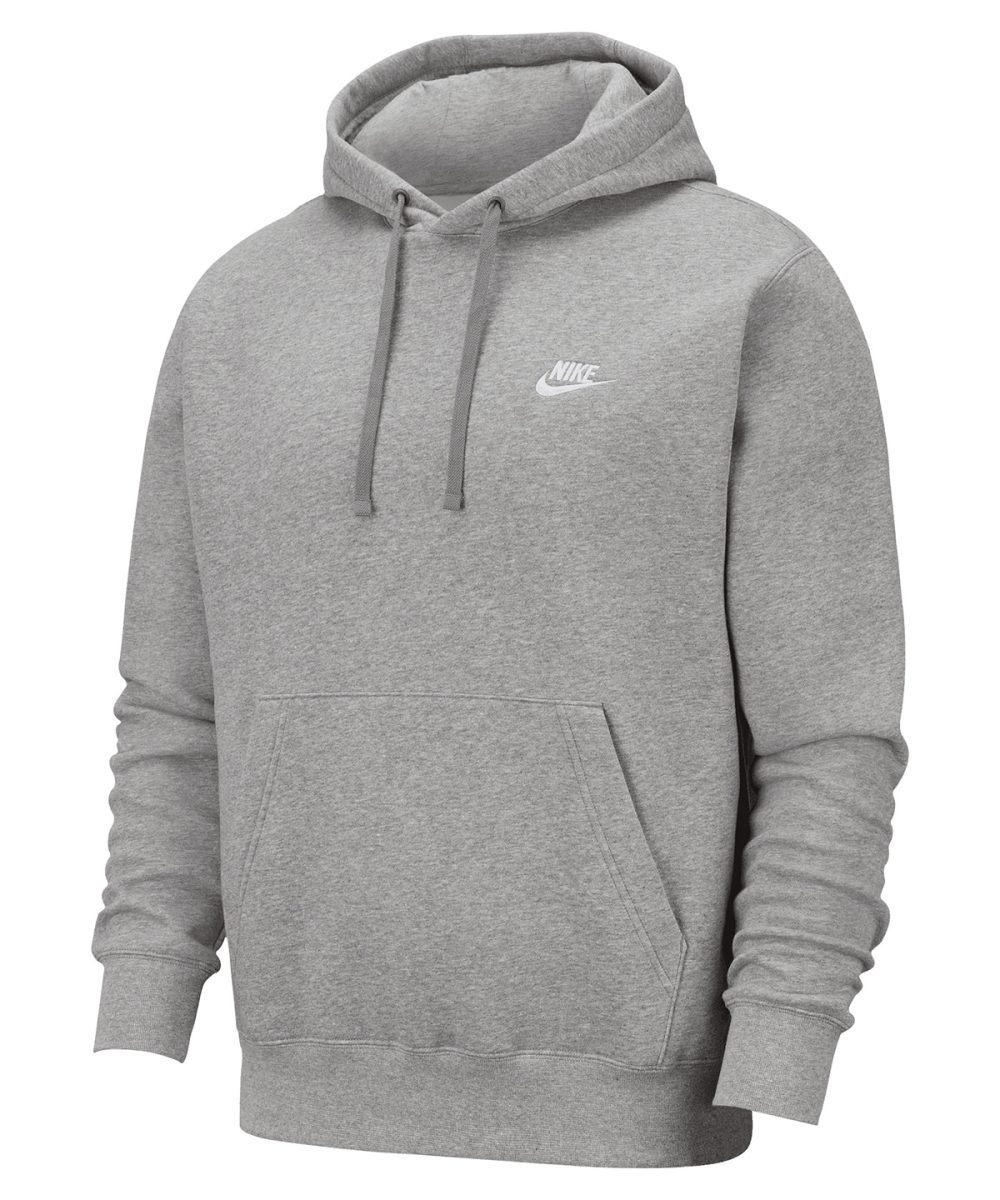 Dark Grey Heather/Matte Silver/White Nike Club hoodie