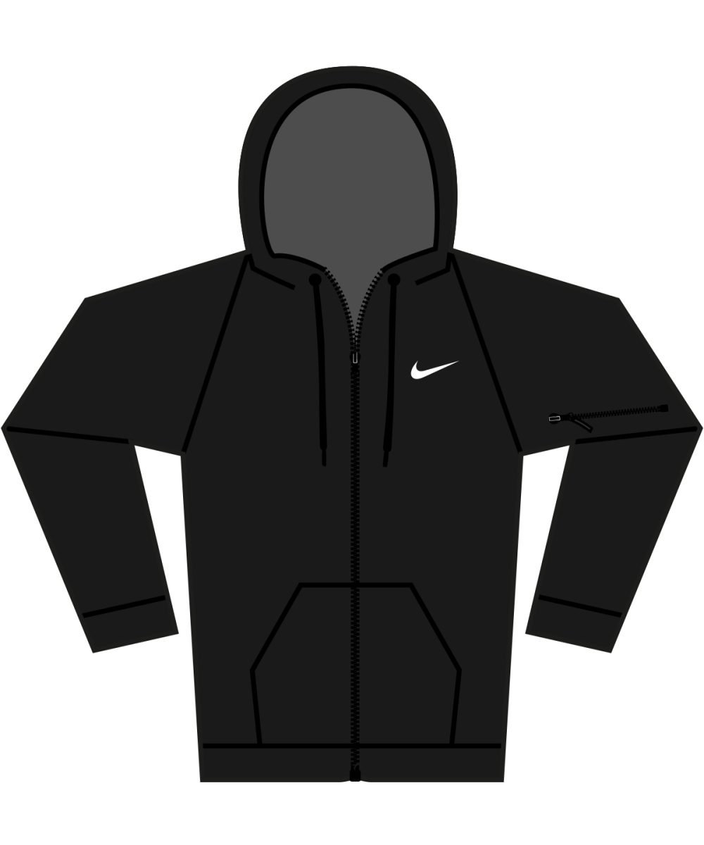 Black/ Black/ White Nike men’s full-zip fitness hoodie