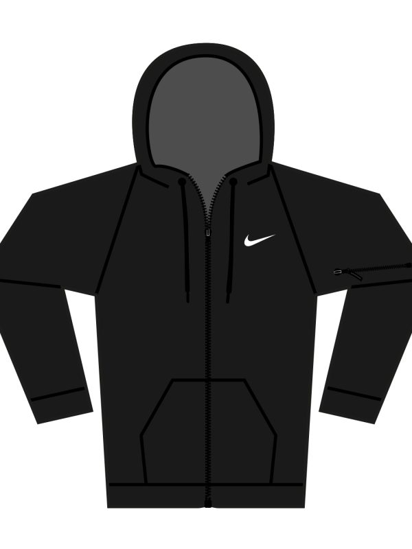 Black/ Black/ White Nike men’s full-zip fitness hoodie