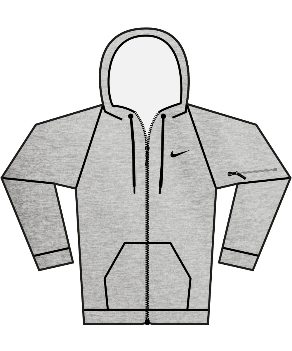 Dark Grey Heather/ Particle Grey/ Black Nike men’s full-zip fitness hoodie