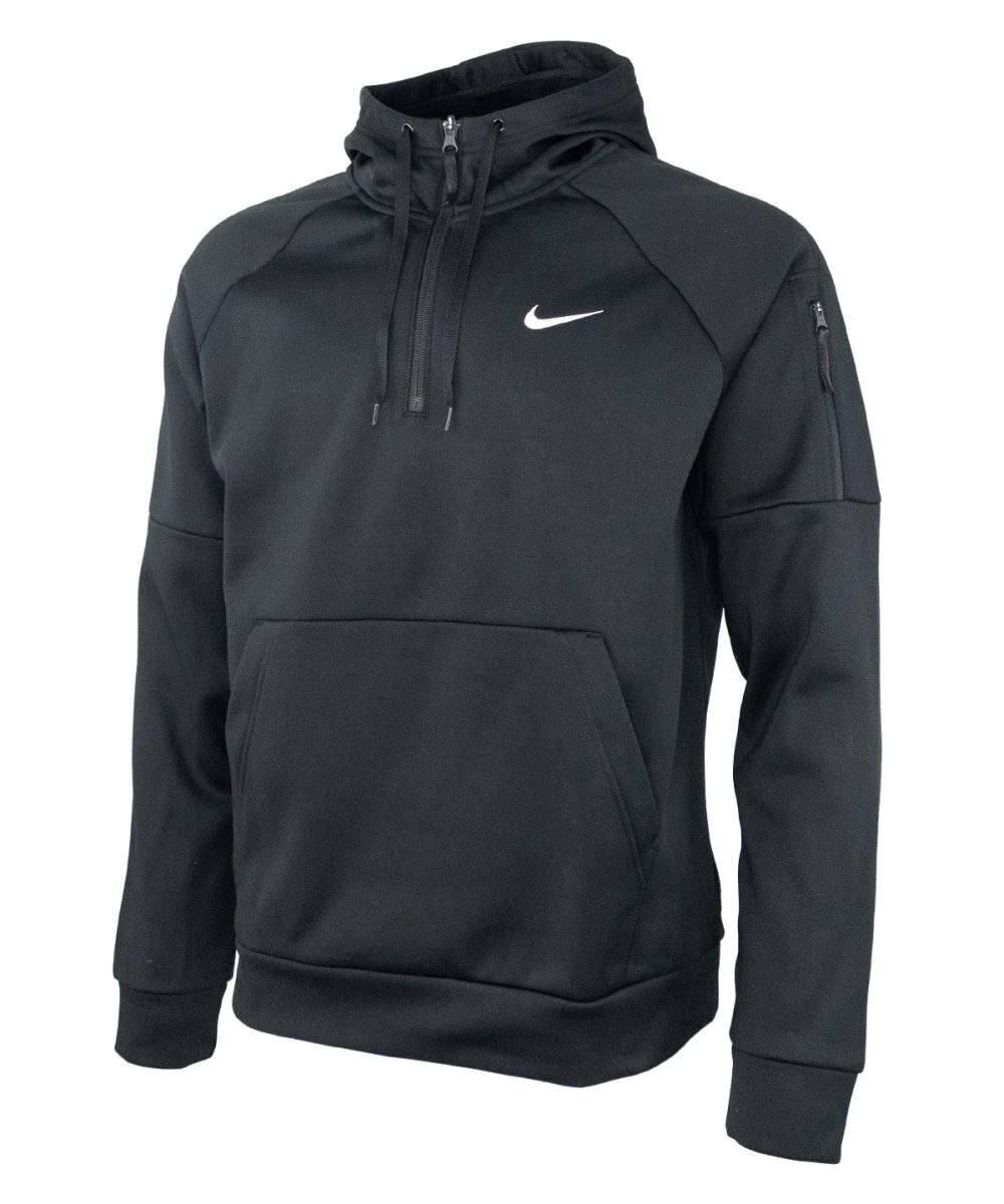 Black/Black/White Nike men’s 1/4 zip fitness hoodie