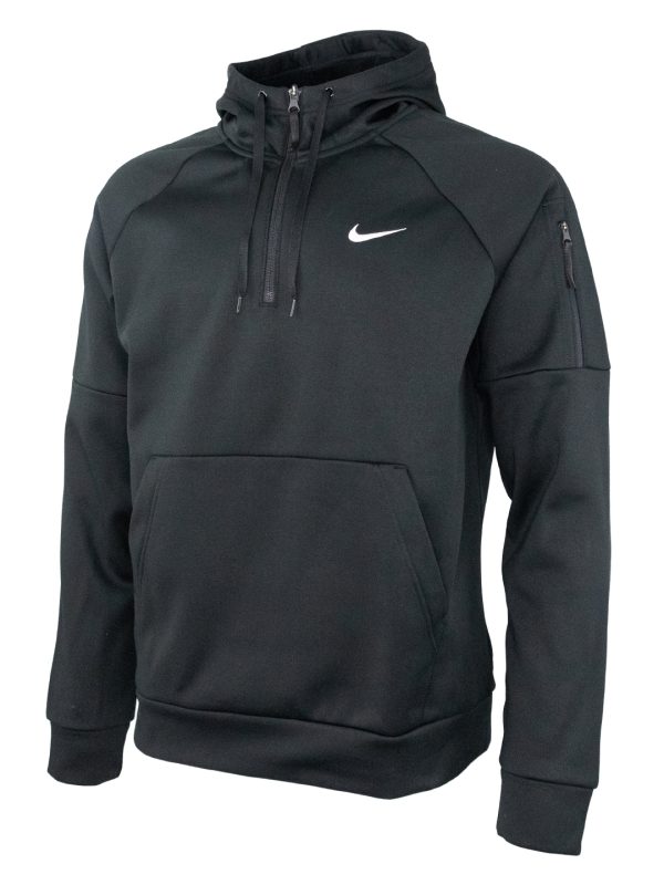 Black/Black/White Nike men’s 1/4 zip fitness hoodie