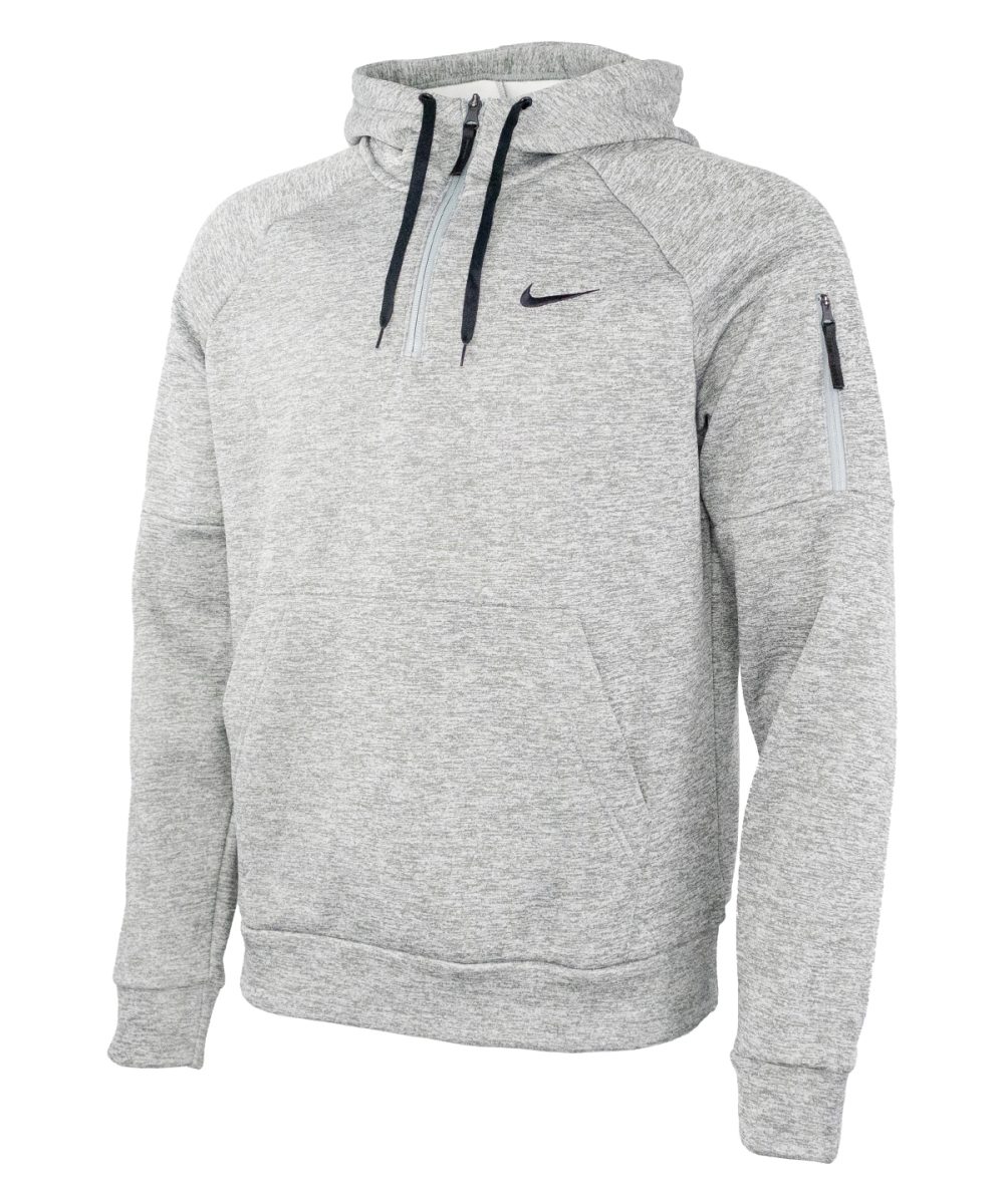 Dark Grey Heather/Particle Grey/Black Nike men’s 1/4 zip fitness hoodie