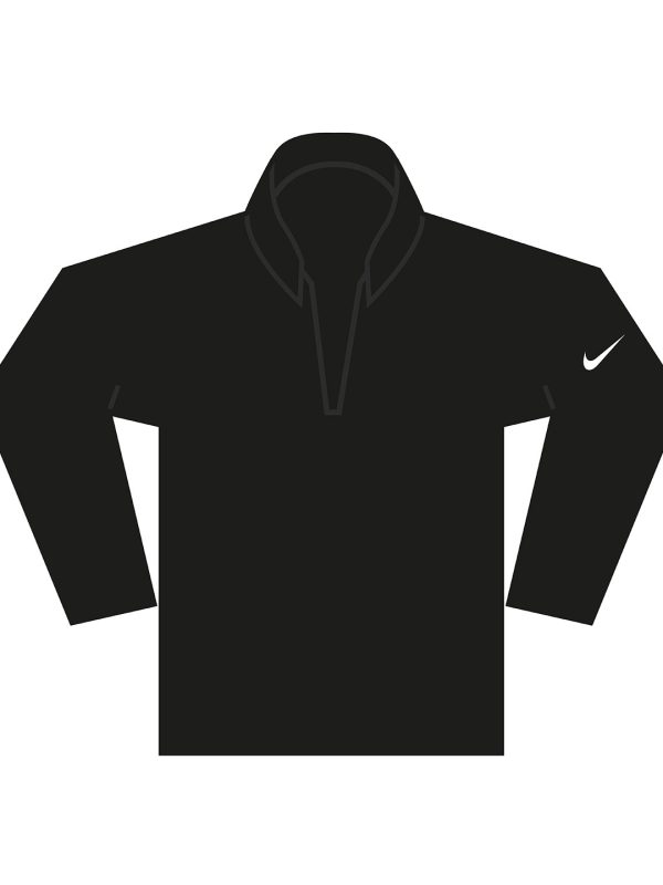 Black/Black/White Nike Dri-FIT Victory Therma Flex half-zip top