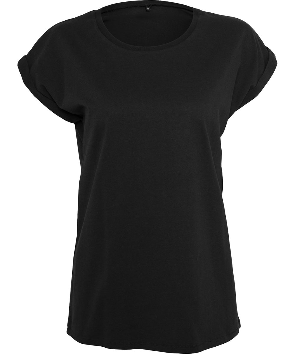 Black Women’s regular extended shoulder tee