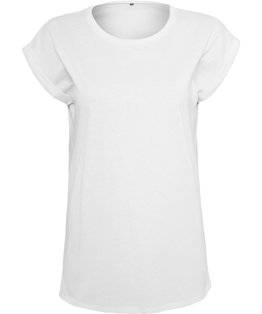 White Women’s regular extended shoulder tee
