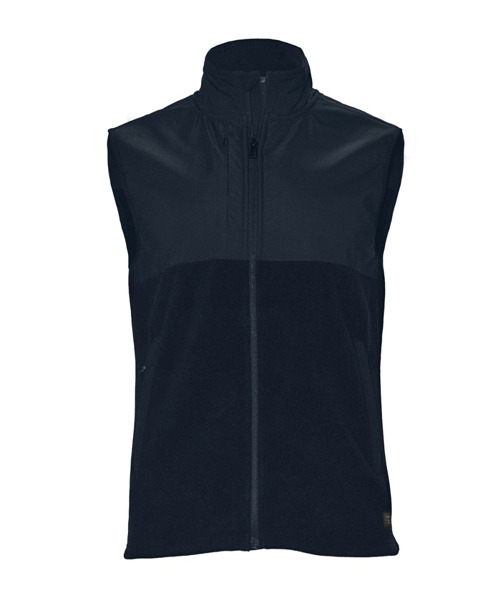 Navy Highland - Fashionable yoke fleece vest