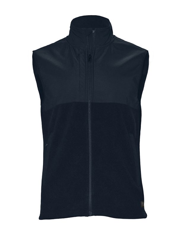 Navy Highland - Fashionable yoke fleece vest