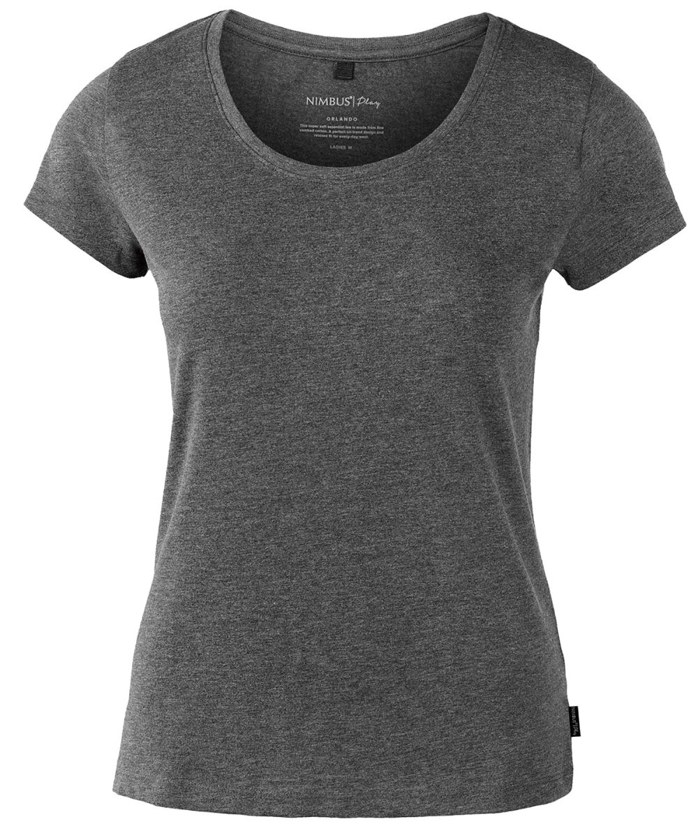 Black Melange Women’s Orlando – soft round neck t-shirt