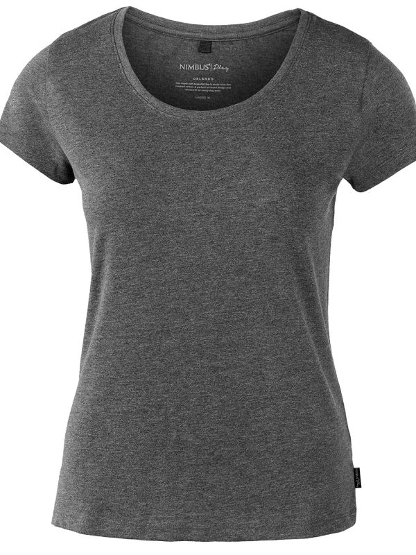 Black Melange Women’s Orlando – soft round neck t-shirt