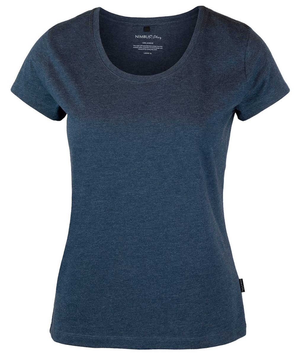 Navy Melange Women’s Orlando – soft round neck t-shirt