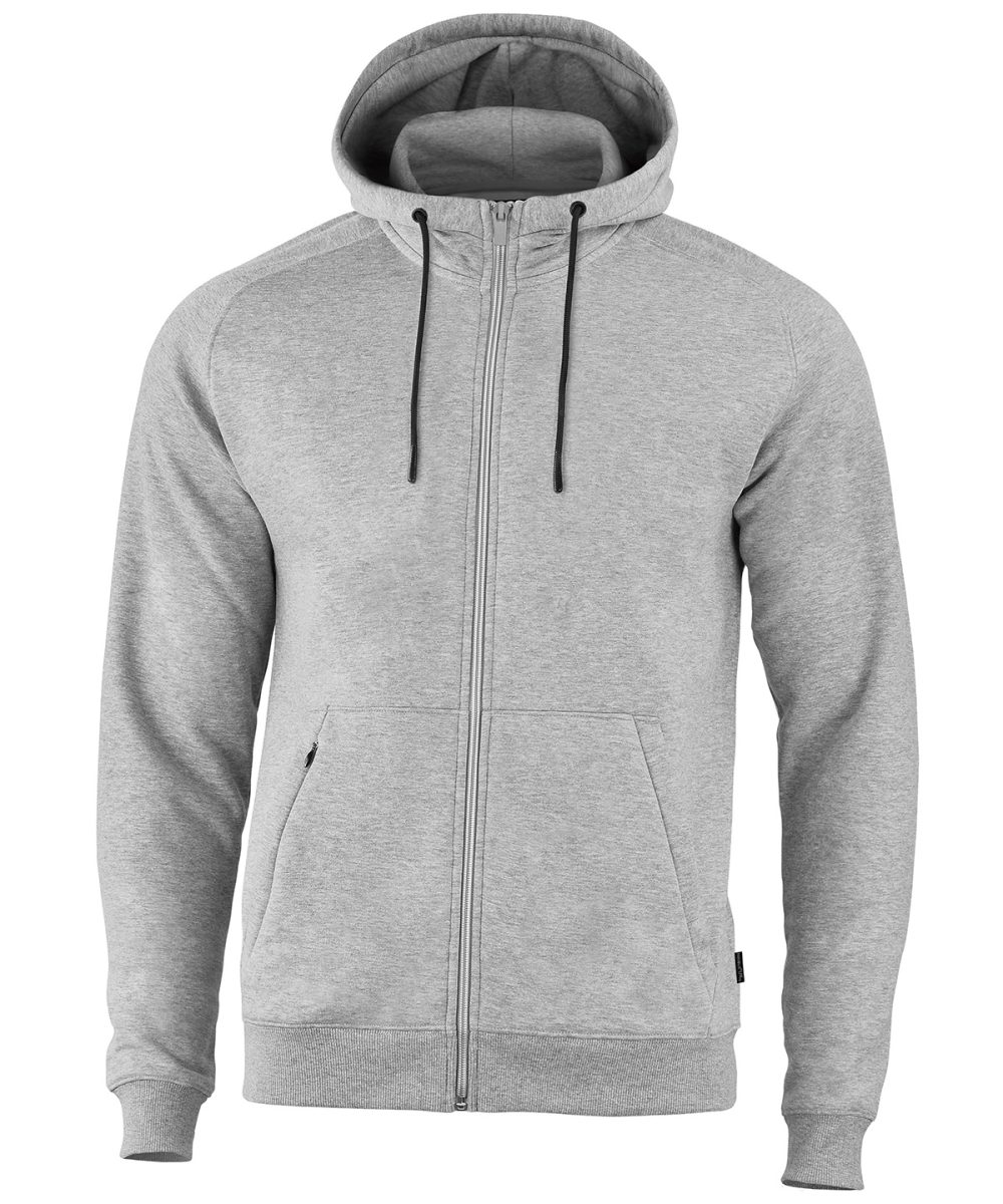 Grey Melange Lenox – athletic full-zip hoodie