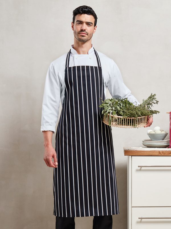 Striped bib apron