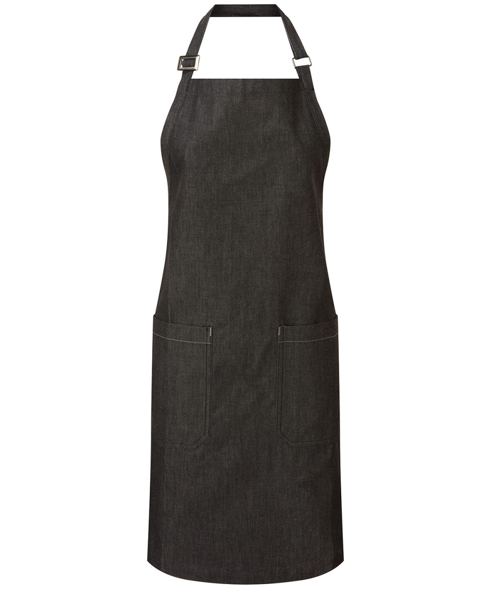 Black Denim Cotton denim bib apron