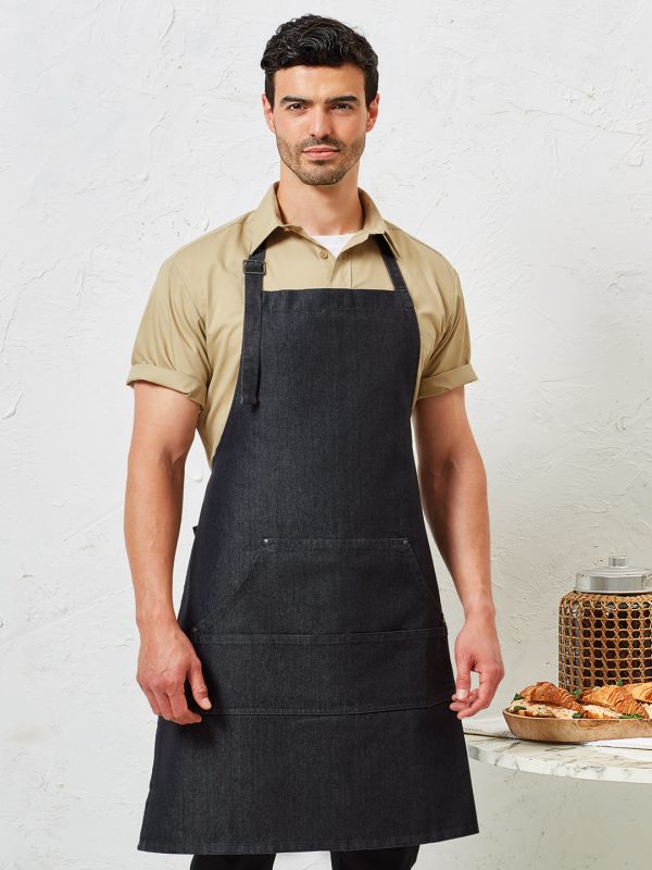 Jeans stitch bib apron