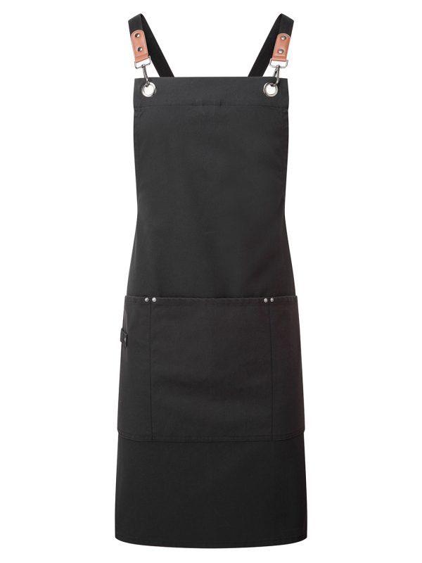 Black Clip ‘n’ Clasp cross-back bib apron