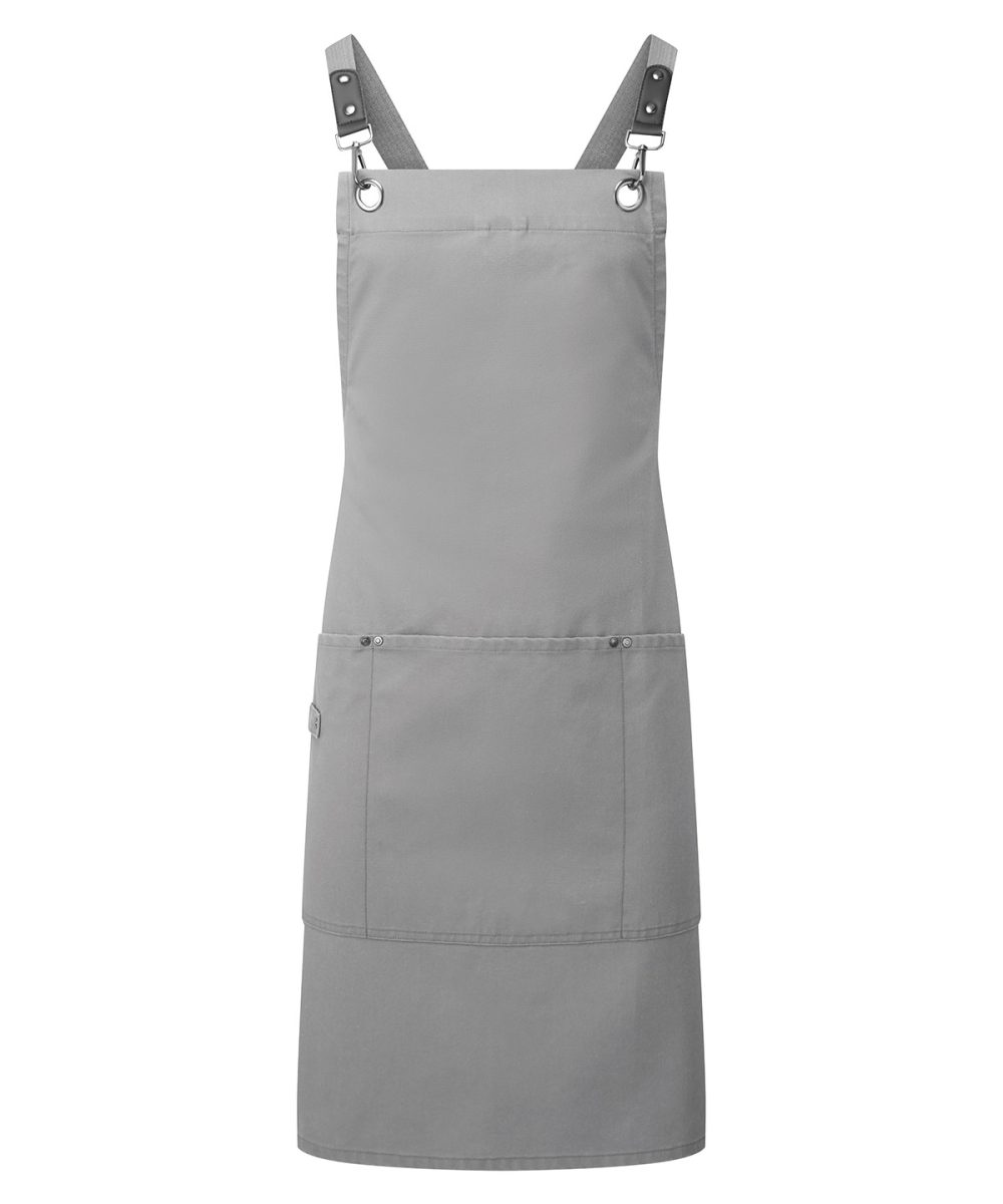 Dark Grey Clip ‘n’ Clasp cross-back bib apron