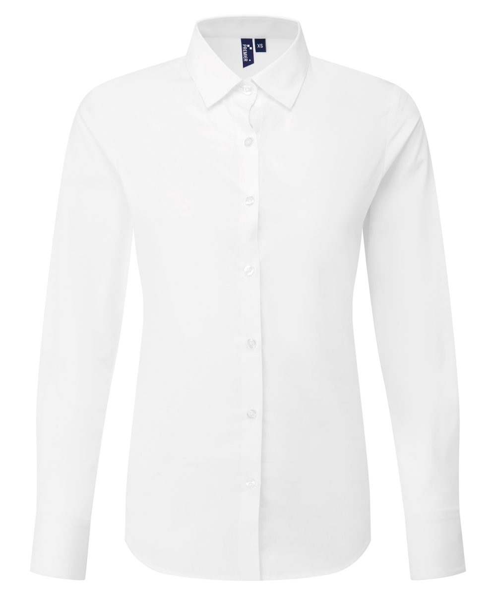 White Women’s long sleeve ‘Recyclight’ poplin shirt