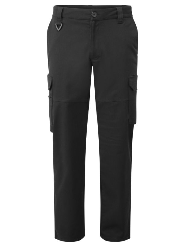 Black Stretchchecker work cargo trousers