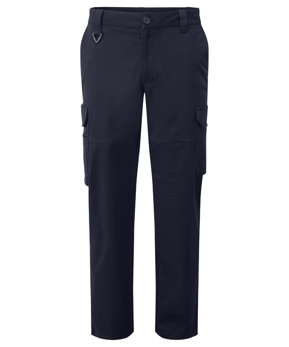 Navy Stretchchecker work cargo trousers