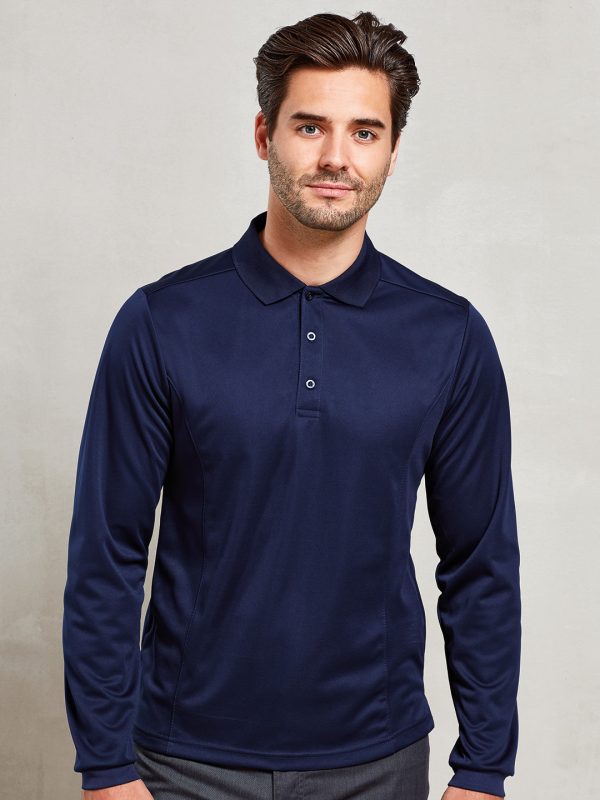 Long sleeve Coolchecker® piqué polo