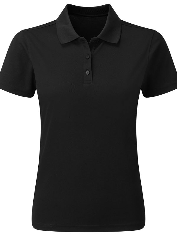 Black Women’s Spun Dyed Recycled Polo Shirt