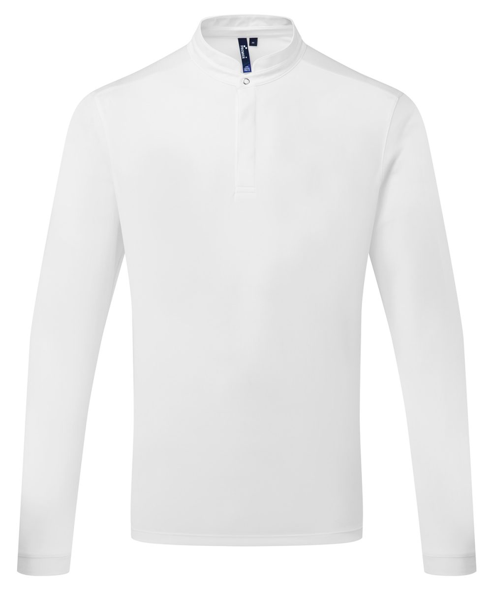 White Essential Coolchecker® long sleeve chef’s shirt