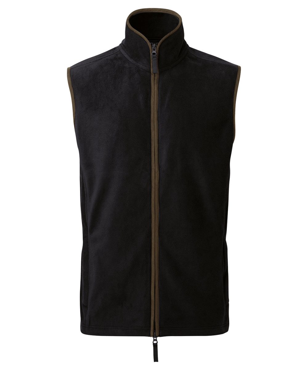 Black/Brown Artisan fleece gilet