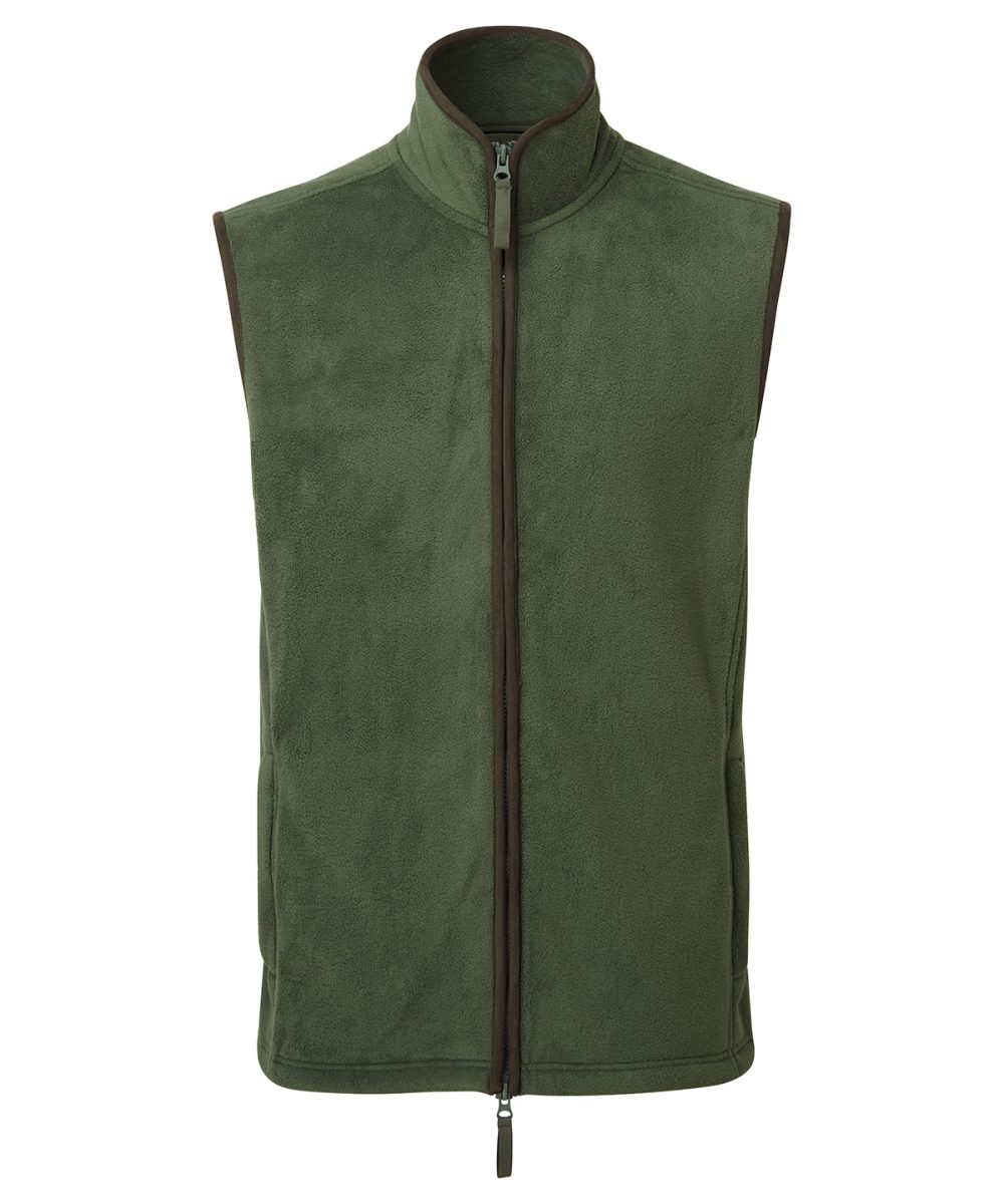 Moss Green/Brown Artisan fleece gilet