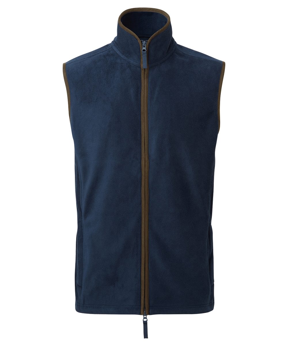 Navy/Brown Artisan fleece gilet