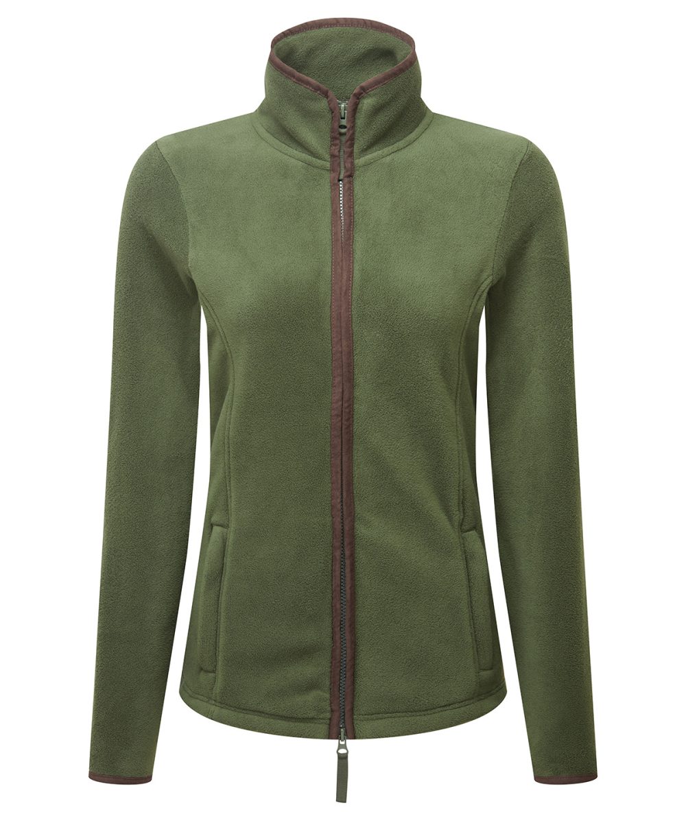 Moss Green/Brown Women’s artisan fleece jacket