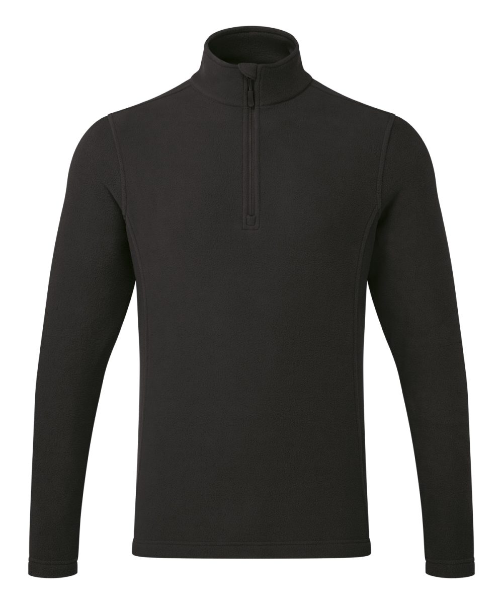 Black Unisex ‘Recyclight’ 1/4 zip microfleece