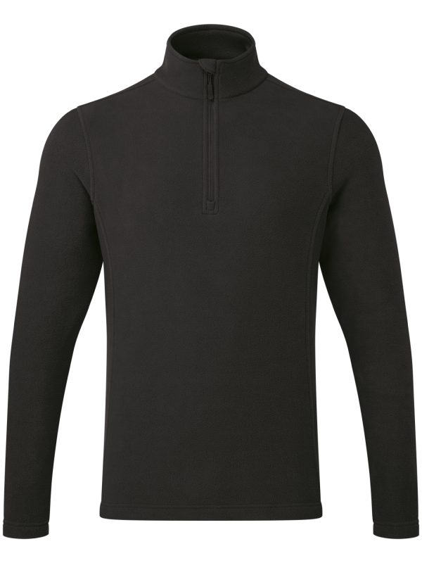 Black Unisex ‘Recyclight’ 1/4 zip microfleece