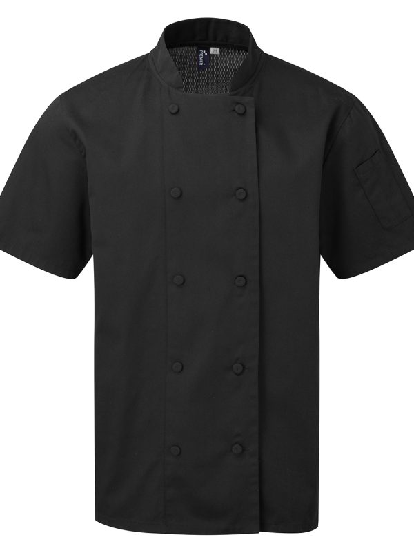 Black Chefs Coolchecker® short sleeve jacket