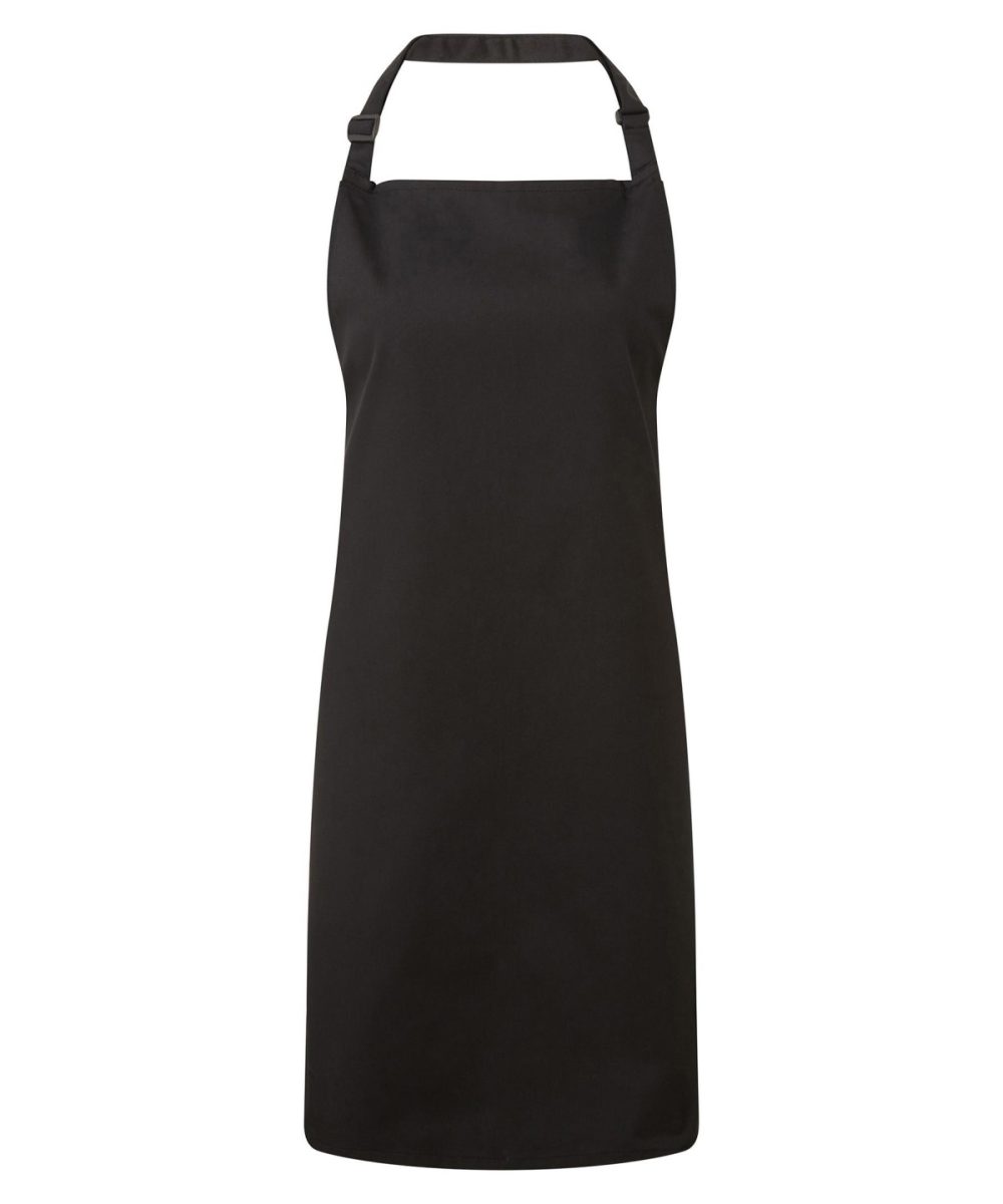 Black Antimicrobial bib apron