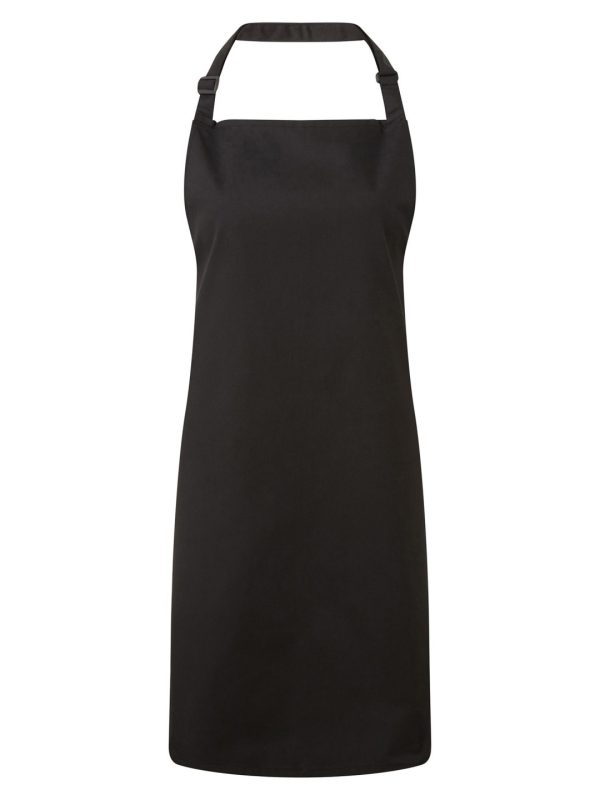 Black Antimicrobial bib apron