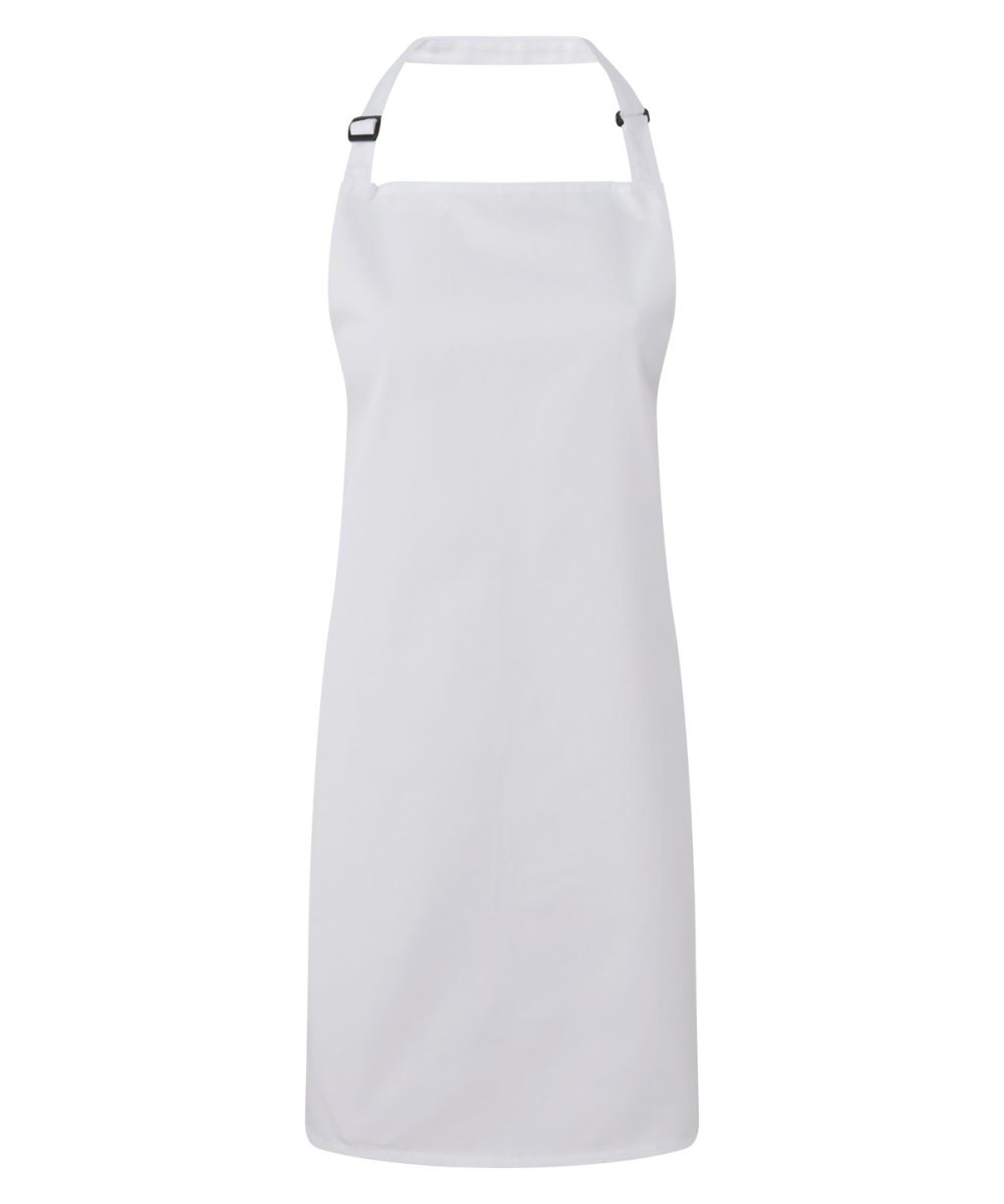 White Antimicrobial bib apron