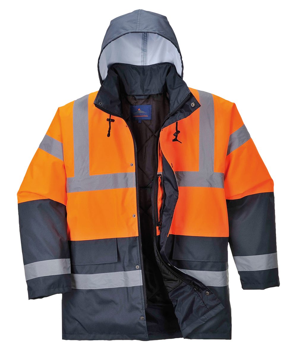 Orange/Navy Hi-vis traffic jacket (S466/S467)